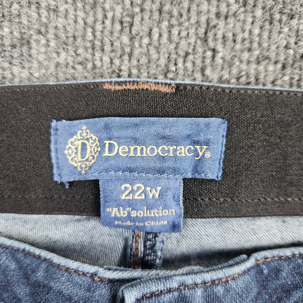 Democracy Ab solution Skinny Jeans Women's 22W High Rise Dark Wash Blue Denim - Picture 2 of 8